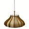 Space Age UFO Teak and Linen Pendant Lamp attributed to Temde, 1960s, Image 19