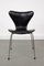 Cuir Noir Mod. Chaise de Salon 3107 par Arne Jacobsen pour Fritz Hansen, 1964 1