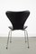 In pelle nera Sedia da pranzo nr. 3107 di Arne Jacobsen per Fritz Hansen, 1964, Immagine 10