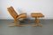 Brown Leather Siesta Lounge Chairs and Ottoman by Ingmar Relling for Westnofa, Set of 3 5