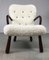 Fully Restored Danish Clam Chair in Sheepskin from Skive Mobelfabrik, 1950s 16