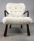 Fully Restored Danish Clam Chair in Sheepskin from Skive Mobelfabrik, 1950s, Image 16