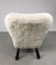 Danish Clam Chair in Sheepskin from Skive Mobelfabrik, 1950s 9