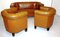 Leather Sofa and Club Chairs in the Style of Josef Hoffmann, 1900s, Set of 3, Image 1