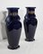 Enameled Earthenware Vases, Early 20th Century, Set of 2 2