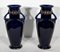 Enameled Earthenware Vases, Early 20th Century, Set of 2 1