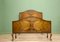 British Art Deco Burr Walnut Veneer Double Bed Frame, 1930s 1