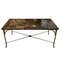Faux Bamboo and Brass Coffee Table with Marble Top, 1960s 1