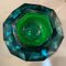 Large Modernist Green and Blue Faceted Murano Glass Bowl from Seguso, 1970s 11