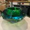 Large Modernist Green and Blue Faceted Murano Glass Bowl from Seguso, 1970s 2