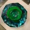 Large Modernist Green and Blue Faceted Murano Glass Bowl from Seguso, 1970s 3