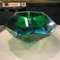Large Modernist Green and Blue Faceted Murano Glass Bowl from Seguso, 1970s 10