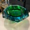 Large Modernist Green and Blue Faceted Murano Glass Bowl from Seguso, 1970s 6