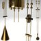 Diabolo Counterweight Pendant Lamp in Patinated Brass from Sische, Germany, 1970s 2