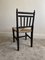Antique Ebonised Bobbin Chair with Woven Rush Seat, 1890s 8
