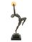 Dancer Sculpture with a Jade Ball by Max Le Verrier, JEU, Spelter & Marble, Art Deco Style 1