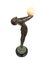 Clarté, Dancer Sculpture with a Jade Ball by Max Le Verrier, Spelter & Marble, Art Deco Style 6