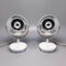 Lámparas de mesa Eyeball blancas de Veneta Lumi, Italy, años 70. Juego de 2, Imagen 1