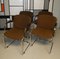 Vintage Italian Dining Armchairs in Wool and Steel, 1970s, Set of 4 2