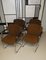 Vintage Italian Dining Armchairs in Wool and Steel, 1970s, Set of 4 1