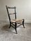 Antique Fireside Chair with Ebonised Finish and Rush Seat 1