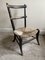 Antique Fireside Chair with Ebonised Finish and Rush Seat 4