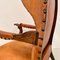 French Wing Chair in Cognac Leather with Carvings, 1920s 3