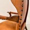 French Wing Chair in Cognac Leather with Carvings, 1920s, Image 3