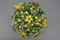 Polychrome Painted Metal Flower Five-Light Ceiling Light, 1970s 3