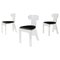 Italian Modern Chairs in Thick Transparent Acrylic Glass and Black Skai, 1980s, Set of 3, Image 1