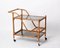 Mid-Century Bamboo Rattan, Glass Rectangular Serving Trolley, Italy, 1960s 9