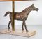 Art Deco Tischlampe aus Bronze mit Pferd 5