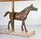 Lámpara de mesa con forma de caballo Art Déco de bronce, Imagen 5