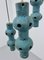 Blue Ceramic Ceiling Lamps, Germany, 1970s, Set of 3 2