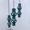 Blue Ceramic Ceiling Lamps, Germany, 1970s, Set of 3 4