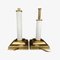 Table Light Bases in Brass and White Coated Metal, 1970s 7