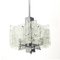 Chrome Chandelier with Glass Diffusers attributed to Mazzega, 1970s 5