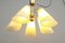 Brass and Glass Five-Armed Ceiling Lamp, 1950s 5