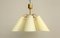 Brass and Glass Five-Armed Ceiling Lamp, 1950s 1
