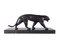 Black Panther Ouganda, by Max Le Verrier, Spelter & Marble, Sculpture in Art Deco Style 1