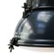 Lámpara colgante industrial vintage grande de vidrio esmaltado en azul, Imagen 3