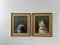 Cat Portraits, 1800s, Oil on Canvas Paintings, Framed, Set of 2 1