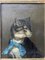 Cat Portraits, 1800s, Oil on Canvas Paintings, Framed, Set of 2 6