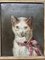 Cat Portraits, 1800s, Oil on Canvas Paintings, Framed, Set of 2 8