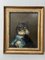 Cat Portraits, 1800s, Oil on Canvas Paintings, Framed, Set of 2 18