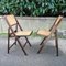 Chaises Pliantes en Jonc, 1970s, Set de 2 3