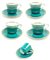 Cups with Saucers from Karolina Factory, Poland, 1970s, Set of 10 1