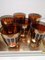 Lemonade Pitcher and Glasses in Brown Glass with Gilt Decor, 1960s, Set of 8, Image 3