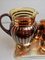 Lemonade Pitcher and Glasses in Brown Glass with Gilt Decor, 1960s, Set of 8 2