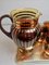 Lemonade Pitcher and Glasses in Brown Glass with Gilt Decor, 1960s, Set of 8, Image 2